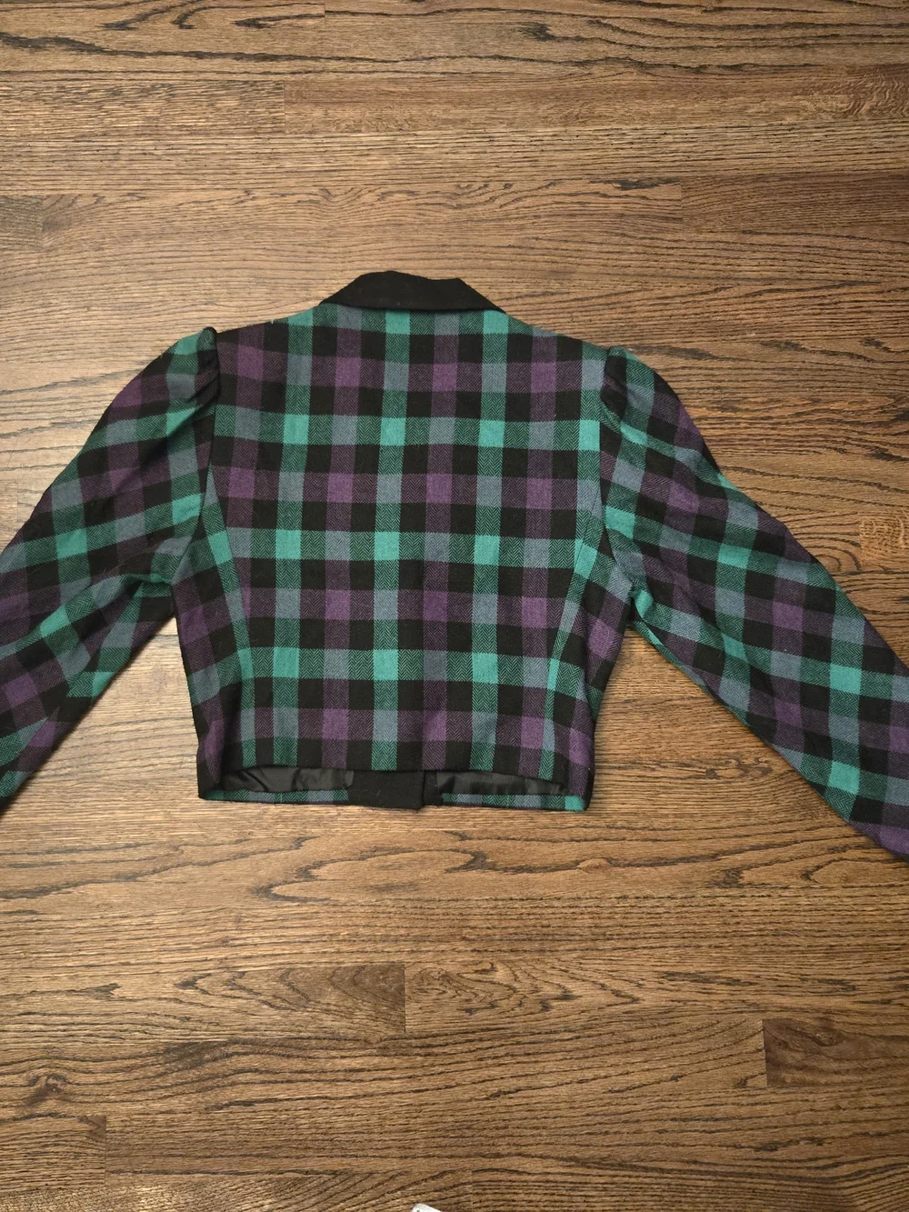 Vintage Two-Piece Skirt And Jacket Set Wool Plaid Halloween Christmas Party